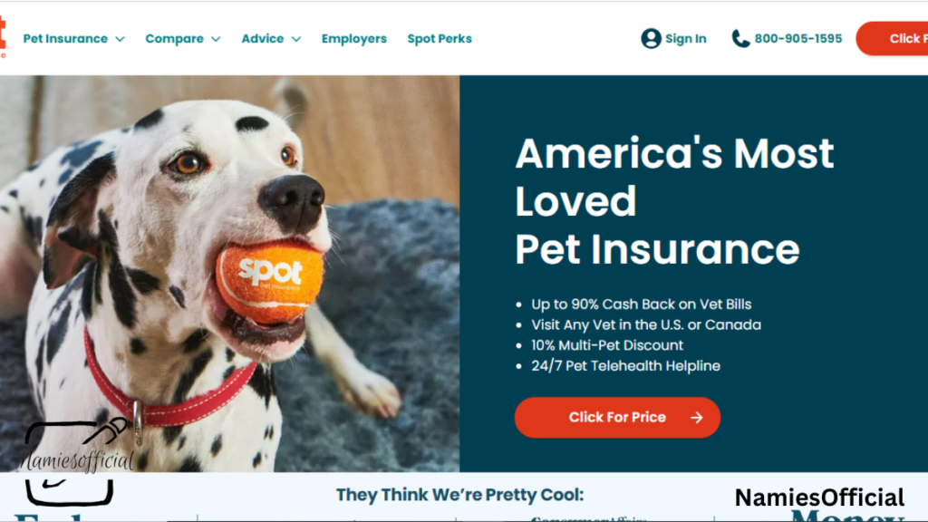 Spot Pet Insurance sign up page